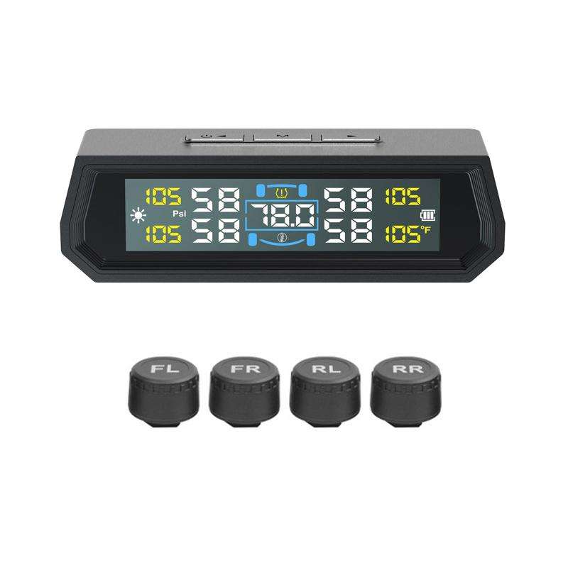 Solar-Powered Ambient Temperature Tire Pressure Monitor, Version: English(External)