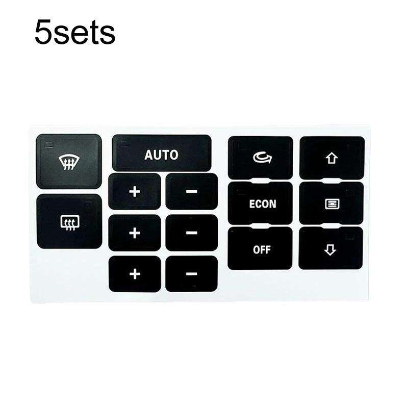 For Audi A6 C5 5sets Car Air Conditioner Panel Repair Stickers(Black)