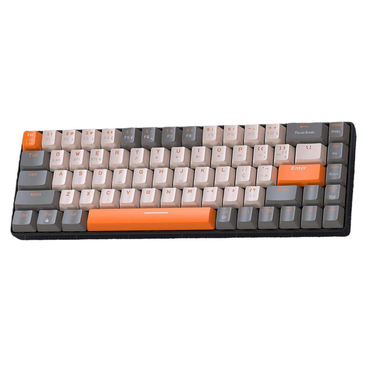 ZIYOULANG K68 Bluetooth / Wired Dual-Mode Portuguese Mechanical Keyboard(Microglow Red Switch)