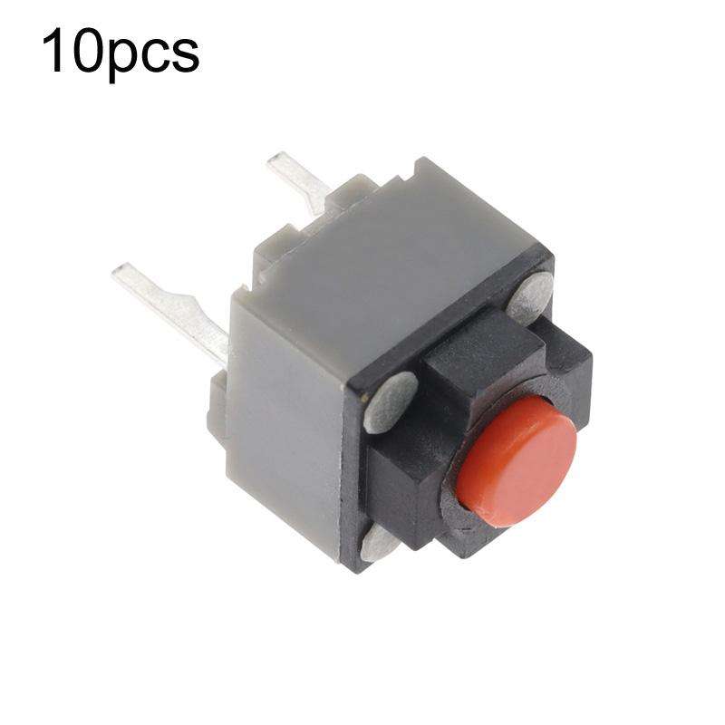 10pcs Silent Tactile Switch 2-Pin Button For Mouse, Size: 6 x 6 x 7.3mm