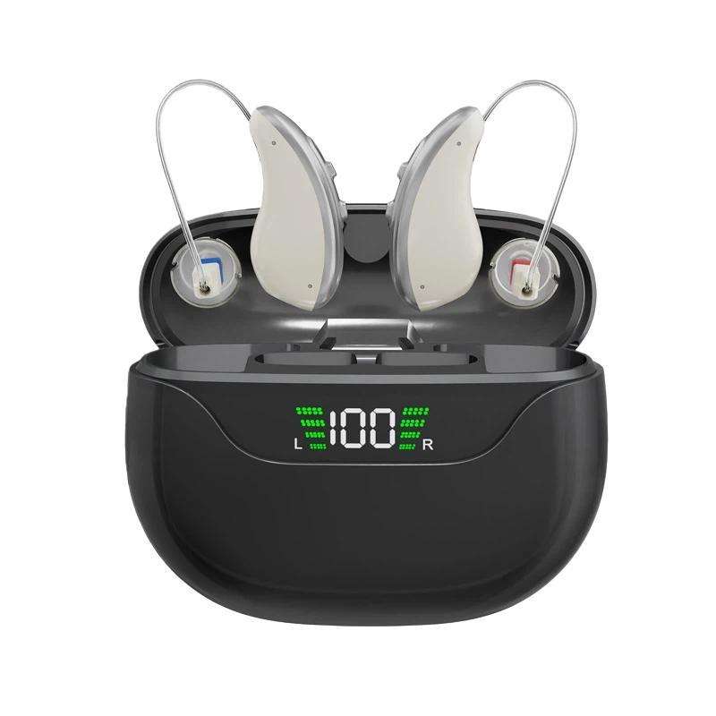 16-Channel Open Fit Behind-The-Ear Hearing Aids Dual Devices With Magnetic Digital Display Charging