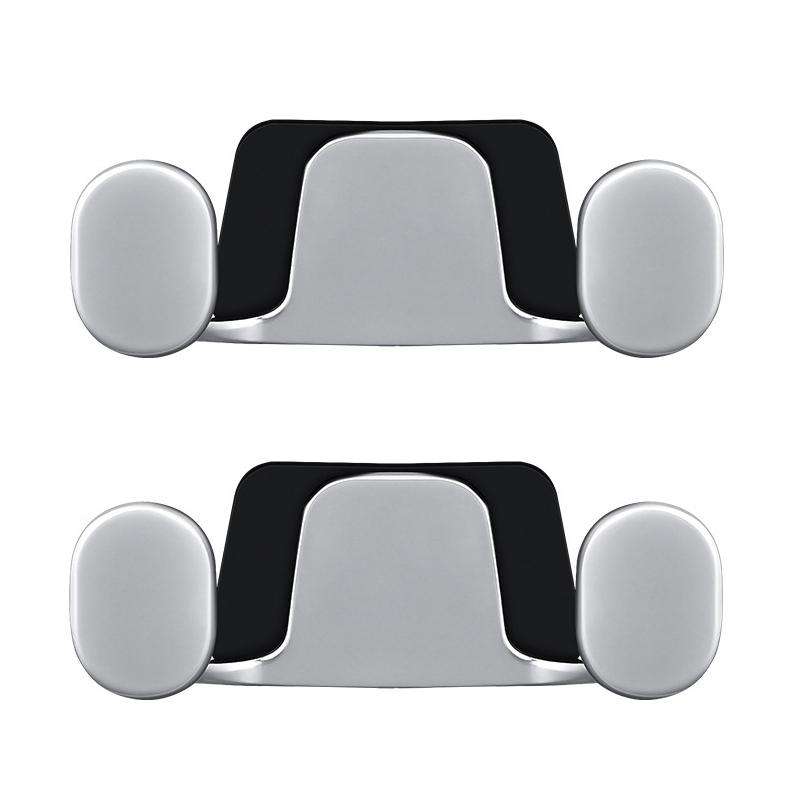2pcs Vehicle-Mounted Metal Adhesive Double-Hook Phone Holder(Pearl White)