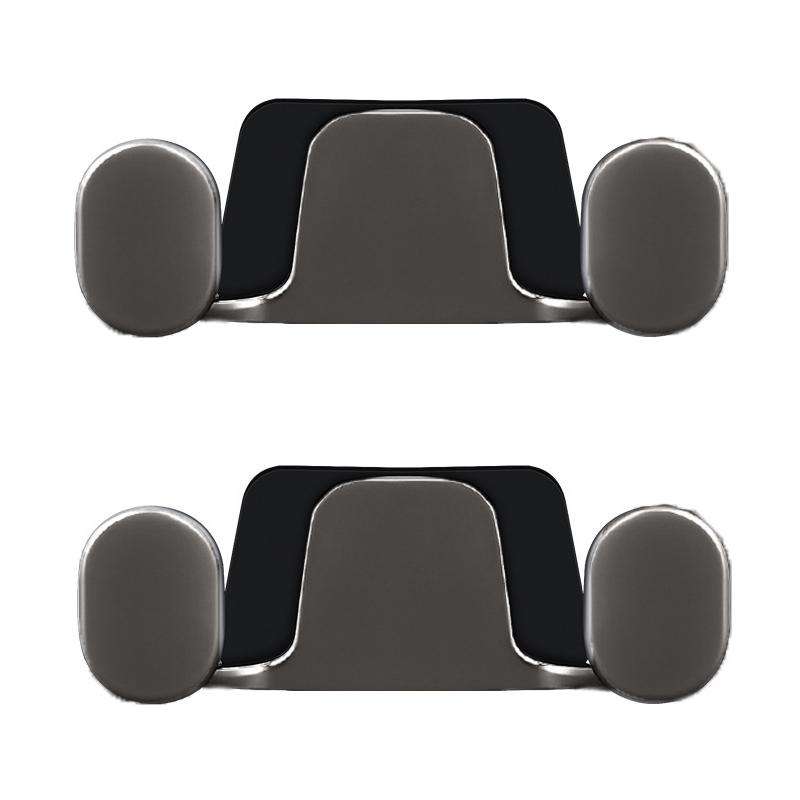 2pcs Vehicle-Mounted Metal Adhesive Double-Hook Phone Holder(Pearl White)