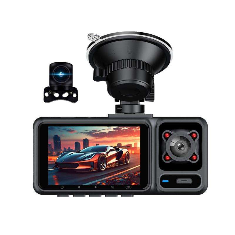 2-Inch WIFI Mobile Phone Playback 4K HD Night Vision Dashcam, Specification: Front+Interior+Rear+32g