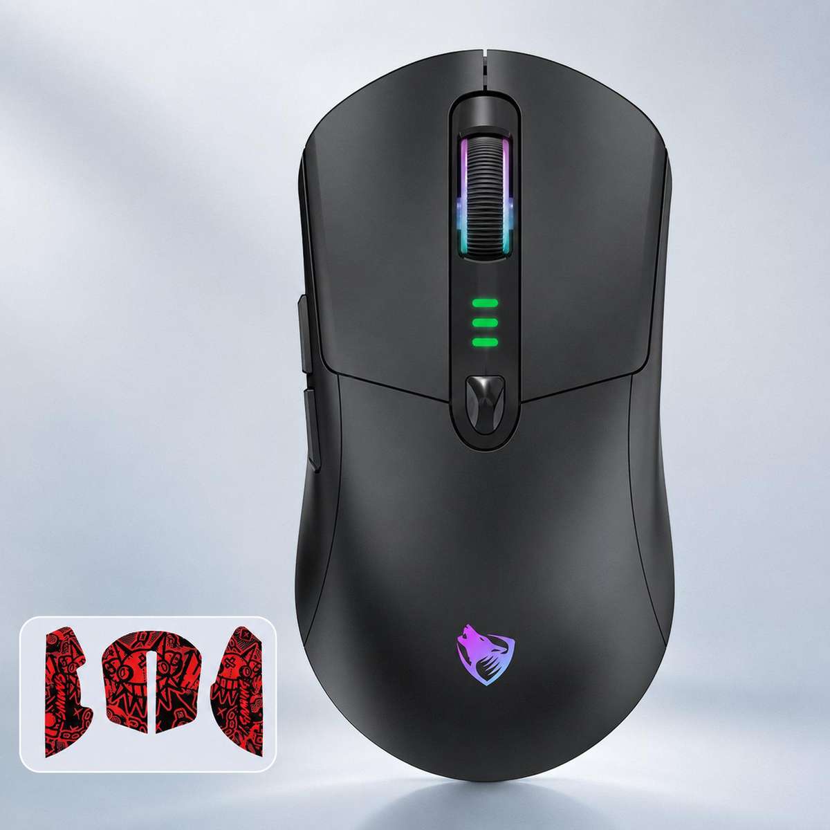 T-WOLF X5 Tri-Mode Wireless Gaming Mouse 12800 DPI Adjustable Rechargeable Gamer Mouse With RGB Back
