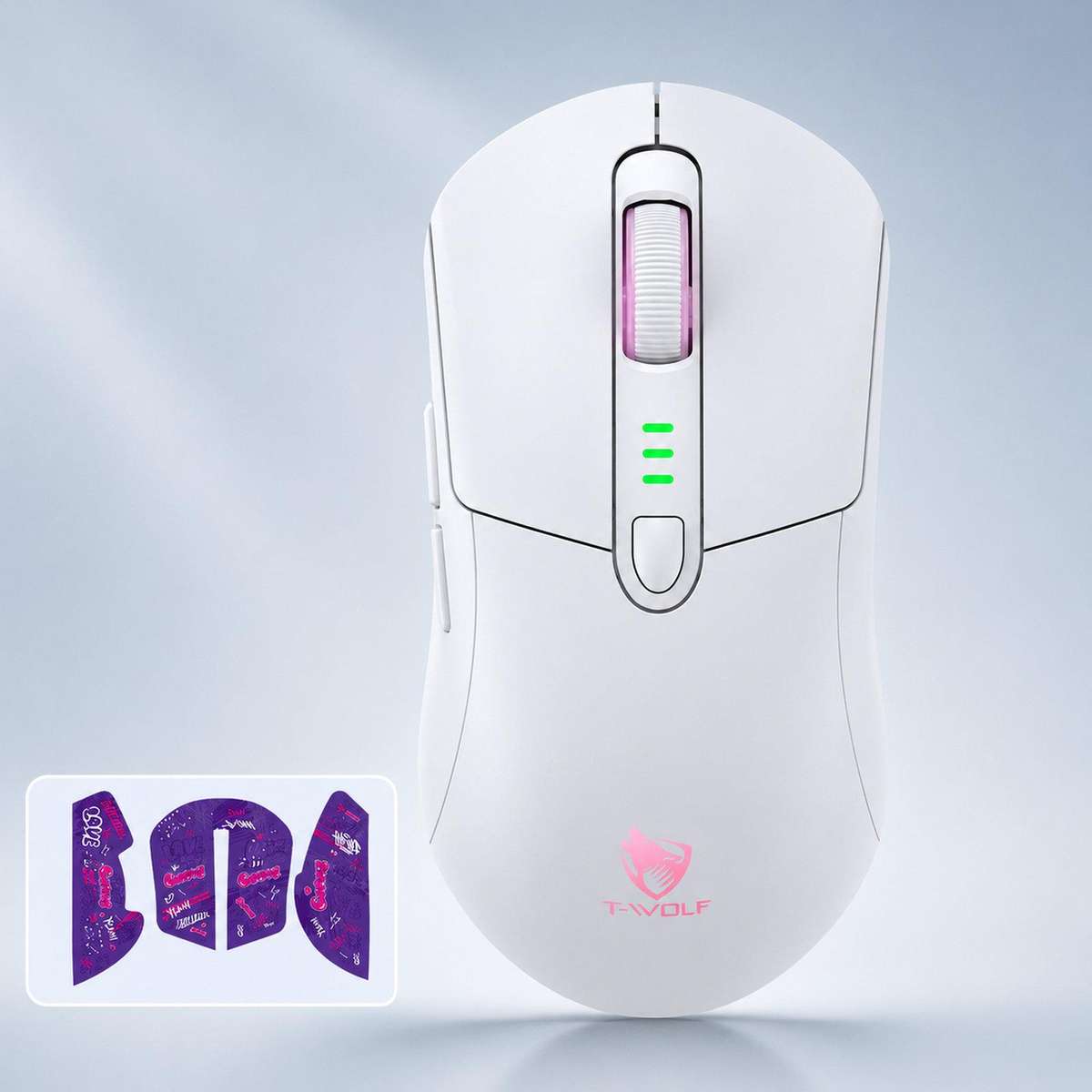 T-WOLF X5 Tri-Mode Wireless Gaming Mouse 12800 DPI Adjustable Rechargeable Gamer Mouse With RGB Back