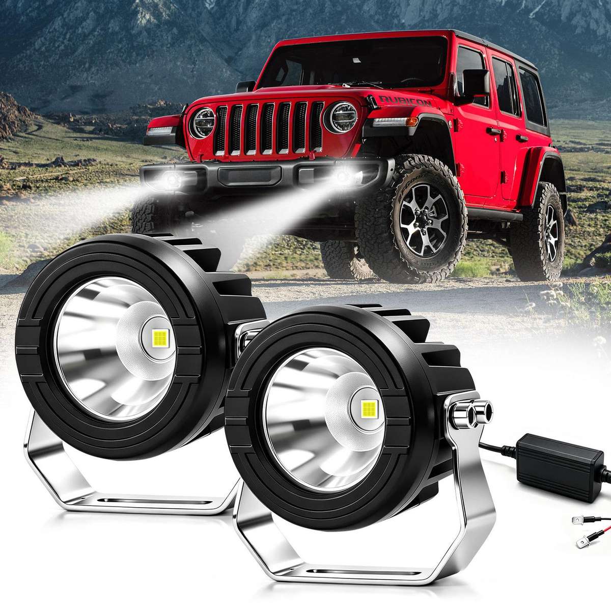 36W 3-Inch Round High-Power Car Truck Spotlight, Specification: E10(White)