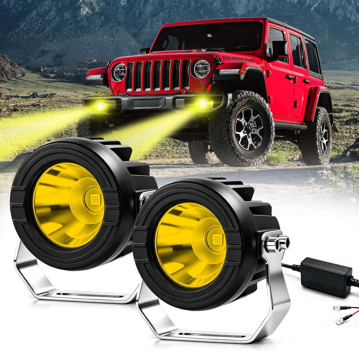 36W 3-Inch Round High-Power Car Truck Spotlight, Specification: E10(White)