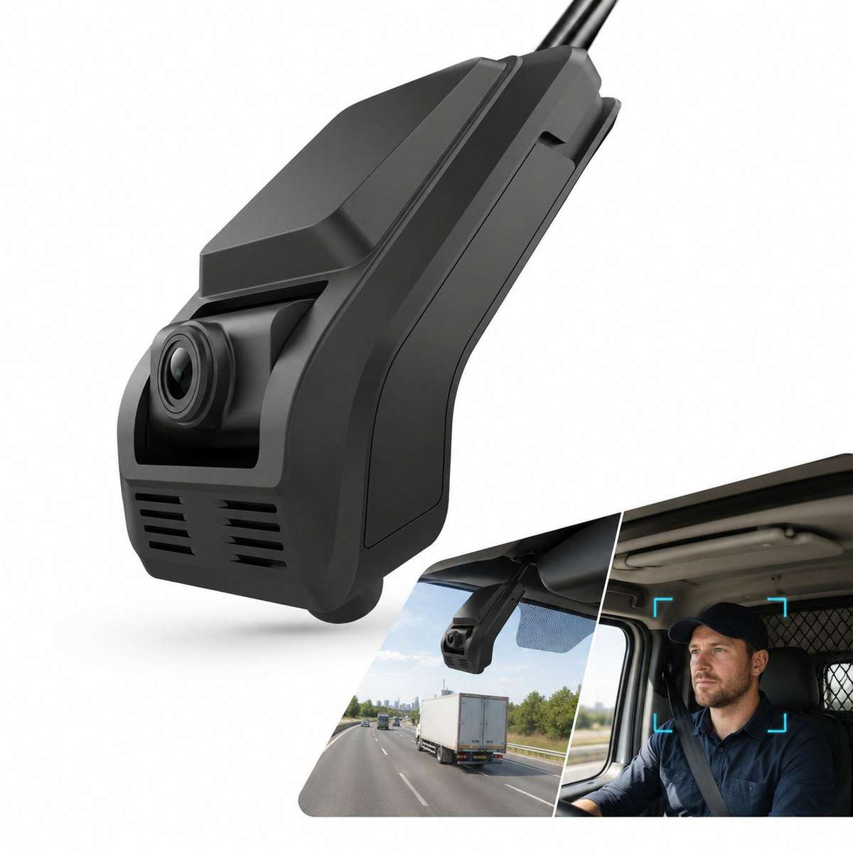 AI Dual Dash Cam Front 1080P Rear 720P With ADAS & DMS Driver Fatigue Warning GPS Version