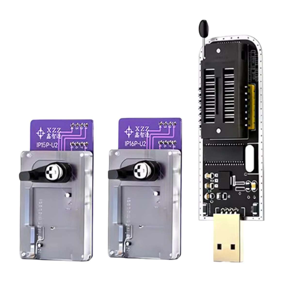 XZZ U2 Charging Chip Reader Writer Fixture With CH341A Programmer For iPhone 15 Pro / 15 Pro Max / 1
