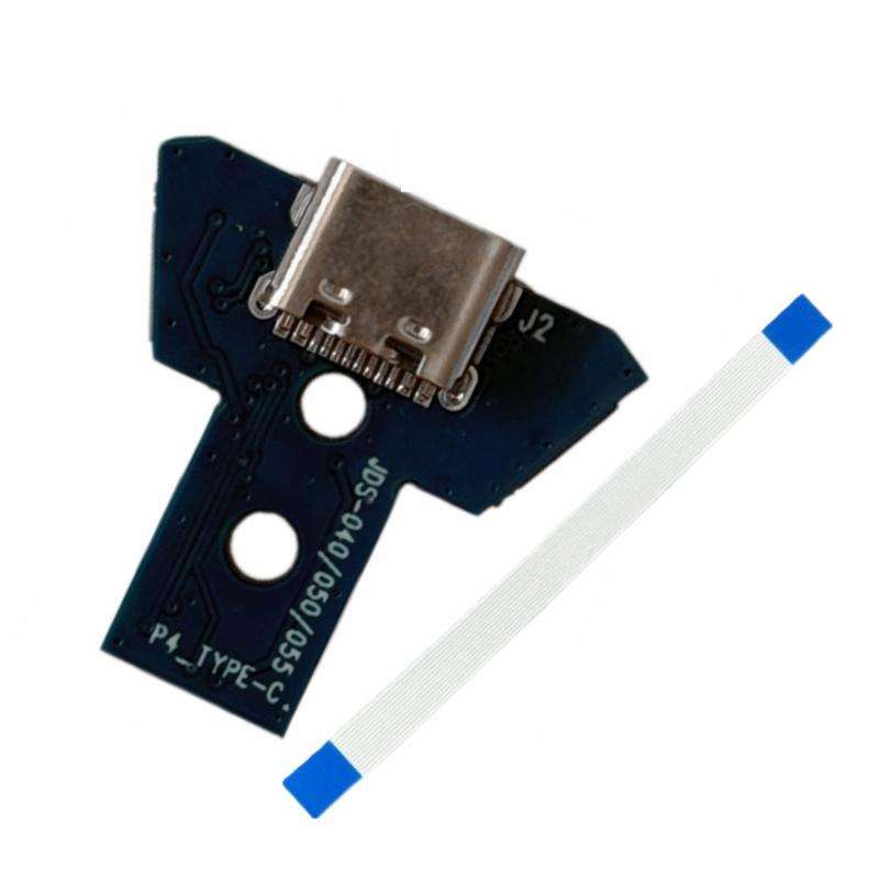 For PS4 Controller USB-C / Type-C Charging Port Board JDS-040/050/055 Power Socket Repair Mod Kit wi