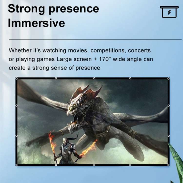 Folding Milk Silk Polyester Projector Film Curtain, Size:60 inch (16:9) Projection Area: 133 x 75cm