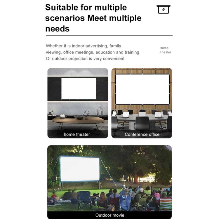 Folding Milk Silk Polyester Projector Film Curtain, Size:60 inch (16:9) Projection Area: 133 x 75cm