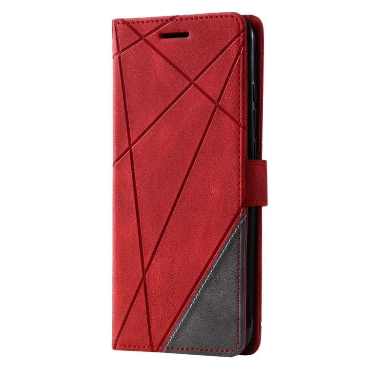 For Samsung Galaxy A03 164mm Skin Feel Splicing Leather Phone Case(Red)