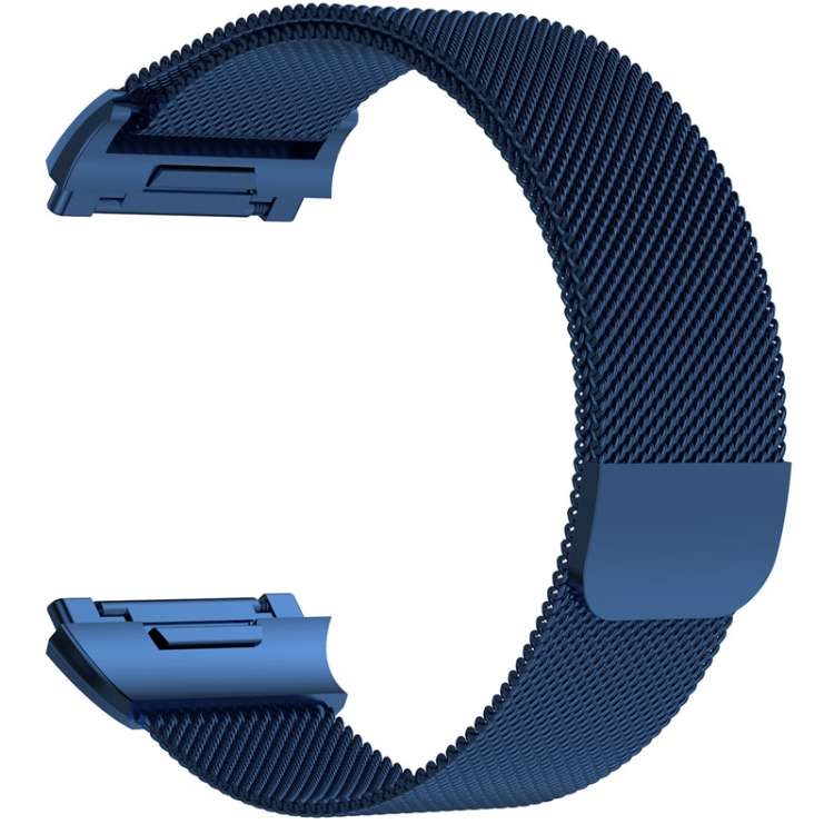 For FITBIT Ionic Milanese Watch Band, Large Size : 24X2.2cm(Blue)...