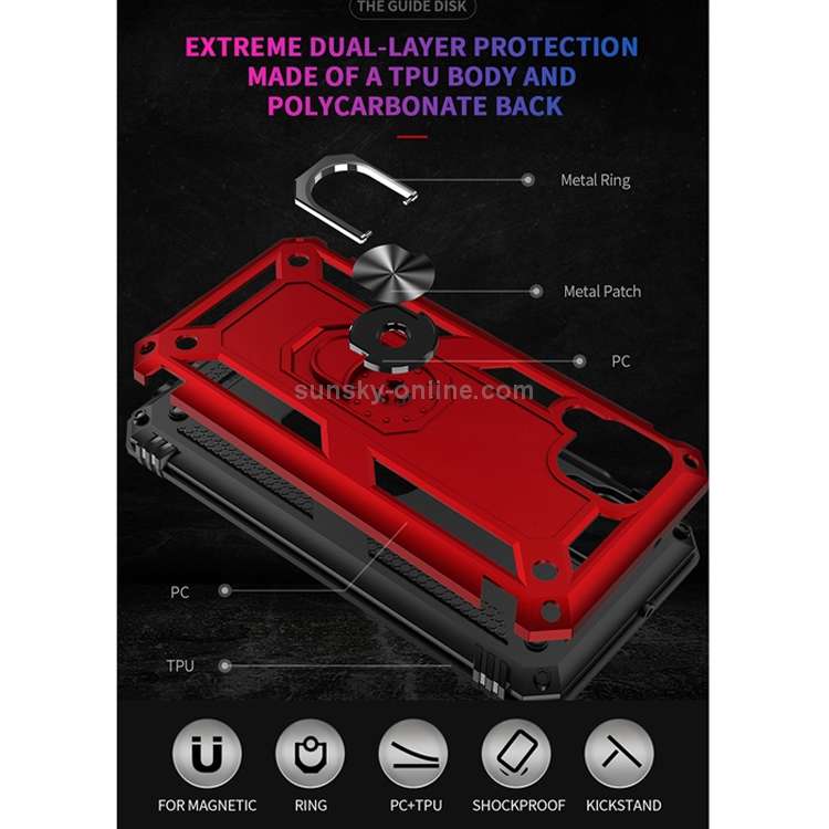 For Huawei P40 Lite Shockproof TPU PC Protective Case with 360 Degree Rotating Holder