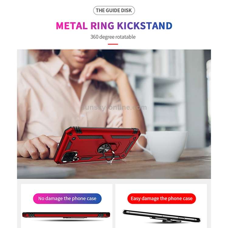 For Huawei P40 Lite Shockproof TPU PC Protective Case with 360 Degree Rotating Holder