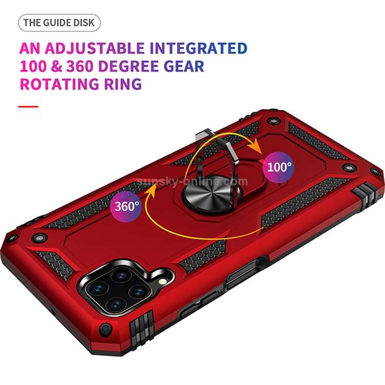 For Huawei P40 Lite Shockproof TPU PC Protective Case with 360 Degree Rotating Holder