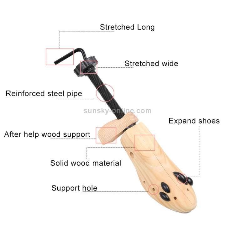 Pine Wood Unisex Fixed Fits Support Stretcher Shaper Shoes Expander , Size: L 42-46Yards