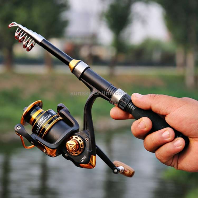 30cm Portable Telescopic Sea Fishing Rod Mini Fishing Pole, Extended Length : 1.0m, Black Tube-ty...