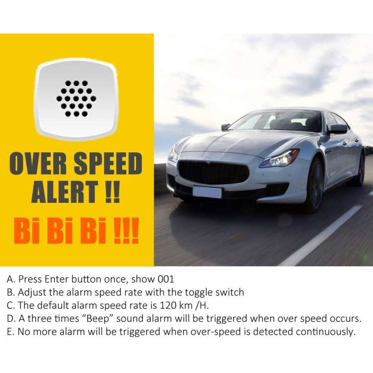 Kingneed C80 4.5inch HUD Car Head-up Display GPS Speed Meter Overspeed Alarm Mileage Altitude Clo...