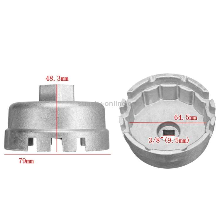64.5mm Aluminum Oil Filter Wrench Cap Socket Remover Tool for Lexus Toyota Corolla Highlander RAV...