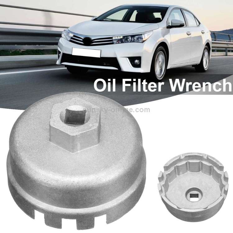 64.5mm Aluminum Oil Filter Wrench Cap Socket Remover Tool for Lexus Toyota Corolla Highlander RAV...