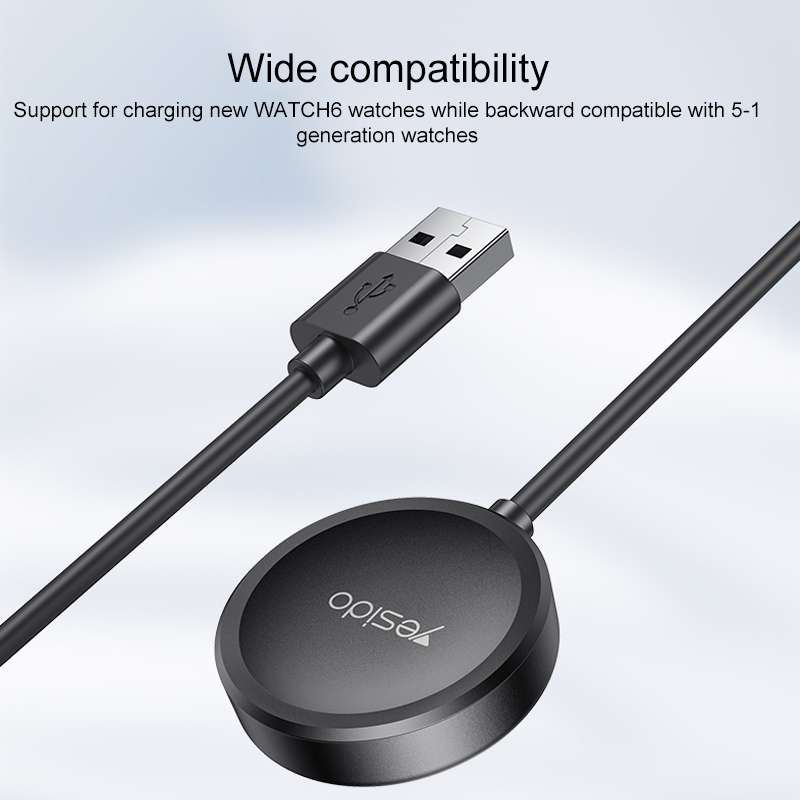 For Samsung Watch Yesido CA161 USB Magnetic Charger, Cable Length: 1m (Black)