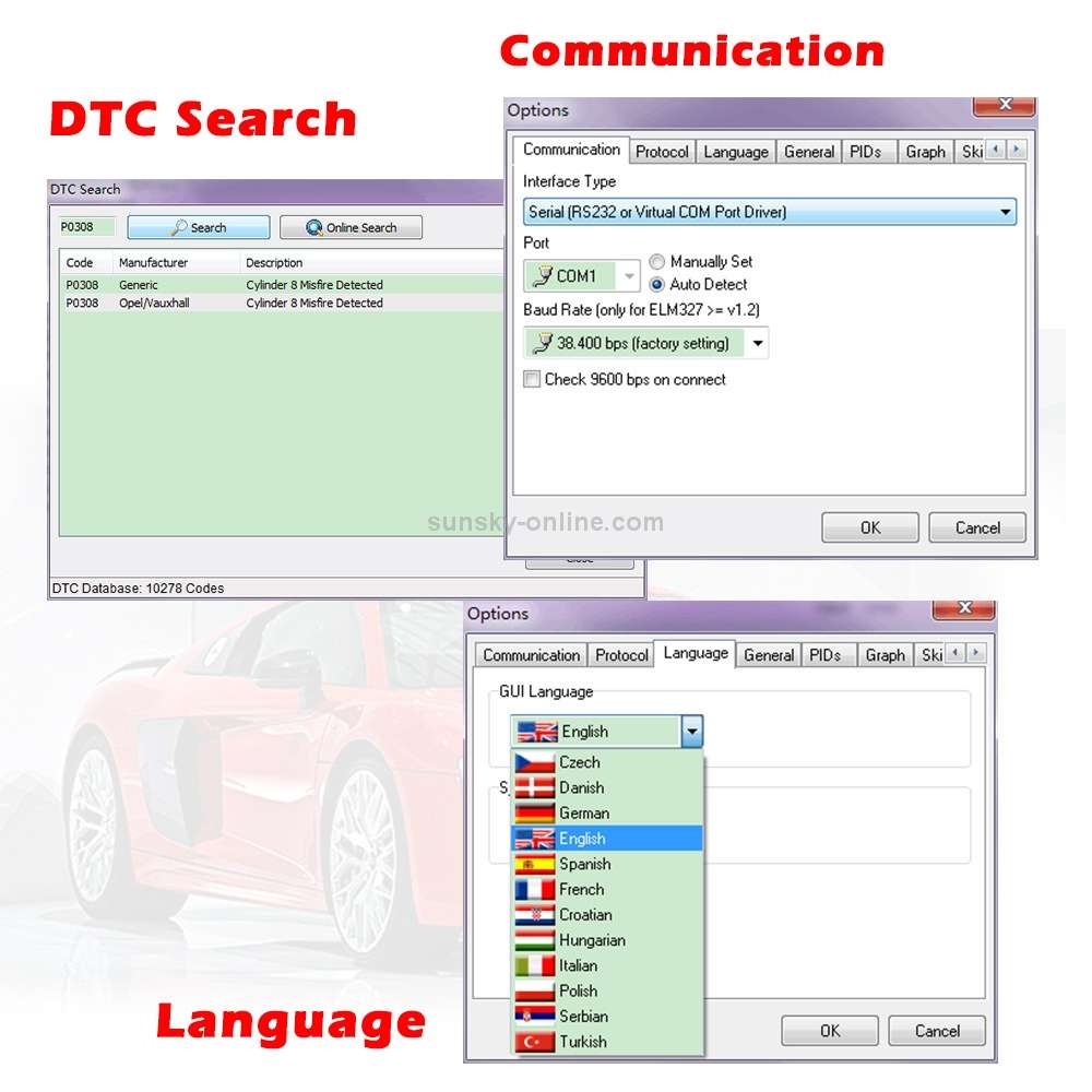 OBD ELM327 V1.5 USB Car Fault Diagnostic Scanner with CH340T Chip
