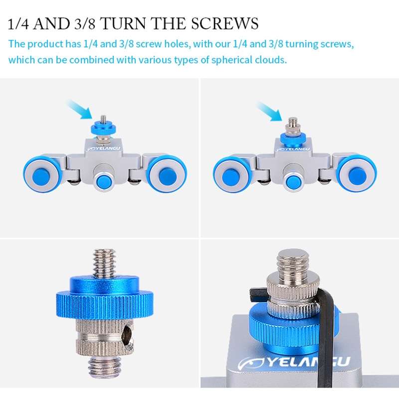 YELANGU L3 Camera Wheels Autodolly Electric Track Slider Car, Load: 6kg (Blue)