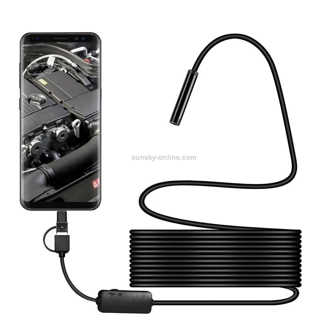 Y101 8mm Spiral Head 3 In 1 Waterproof Digital Endoscope Inspection Camera, Length: 10m Hard Cable