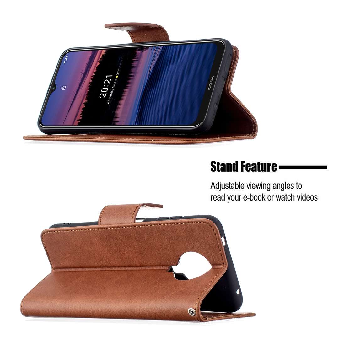 For Nokia G20 / G10 Retro Lambskin Texture Pure Color Horizontal Flip PU Leather Case with Holder