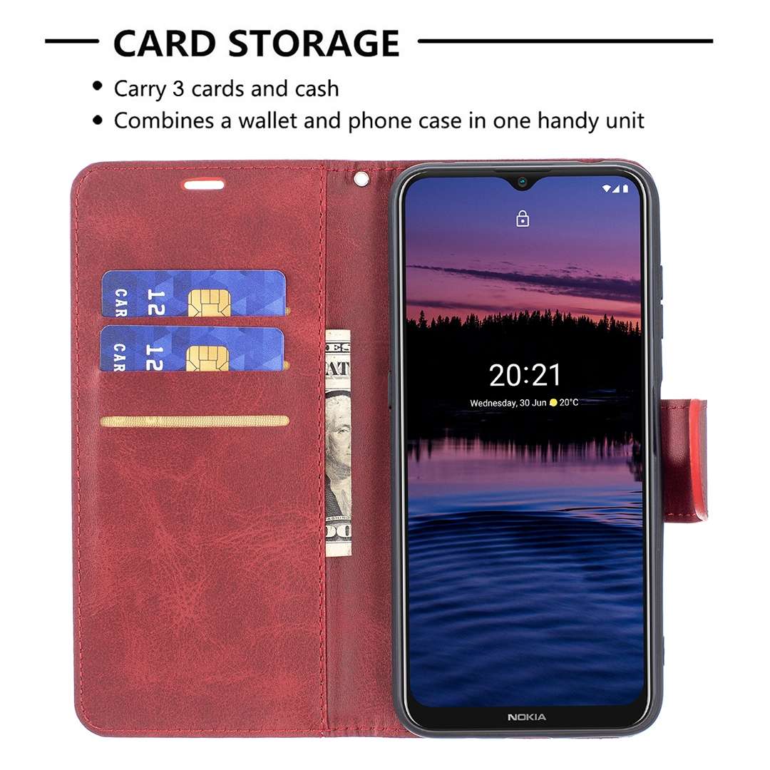 For Nokia G20 / G10 Retro Lambskin Texture Pure Color Horizontal Flip PU Leather Case with Holder