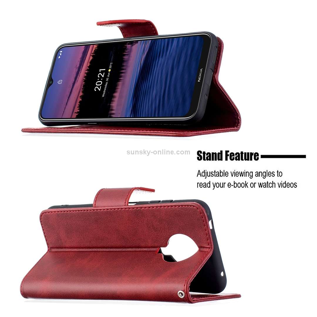 For Nokia G20 / G10 Retro Lambskin Texture Pure Color Horizontal Flip PU Leather Case with Holder