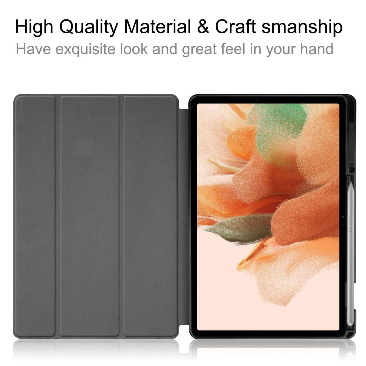 For Samsung Galaxy Tab S7 Lite T730 / T735 / Tab S7 FE T736 Custer Pattern Pure Color TPU Smart Ta