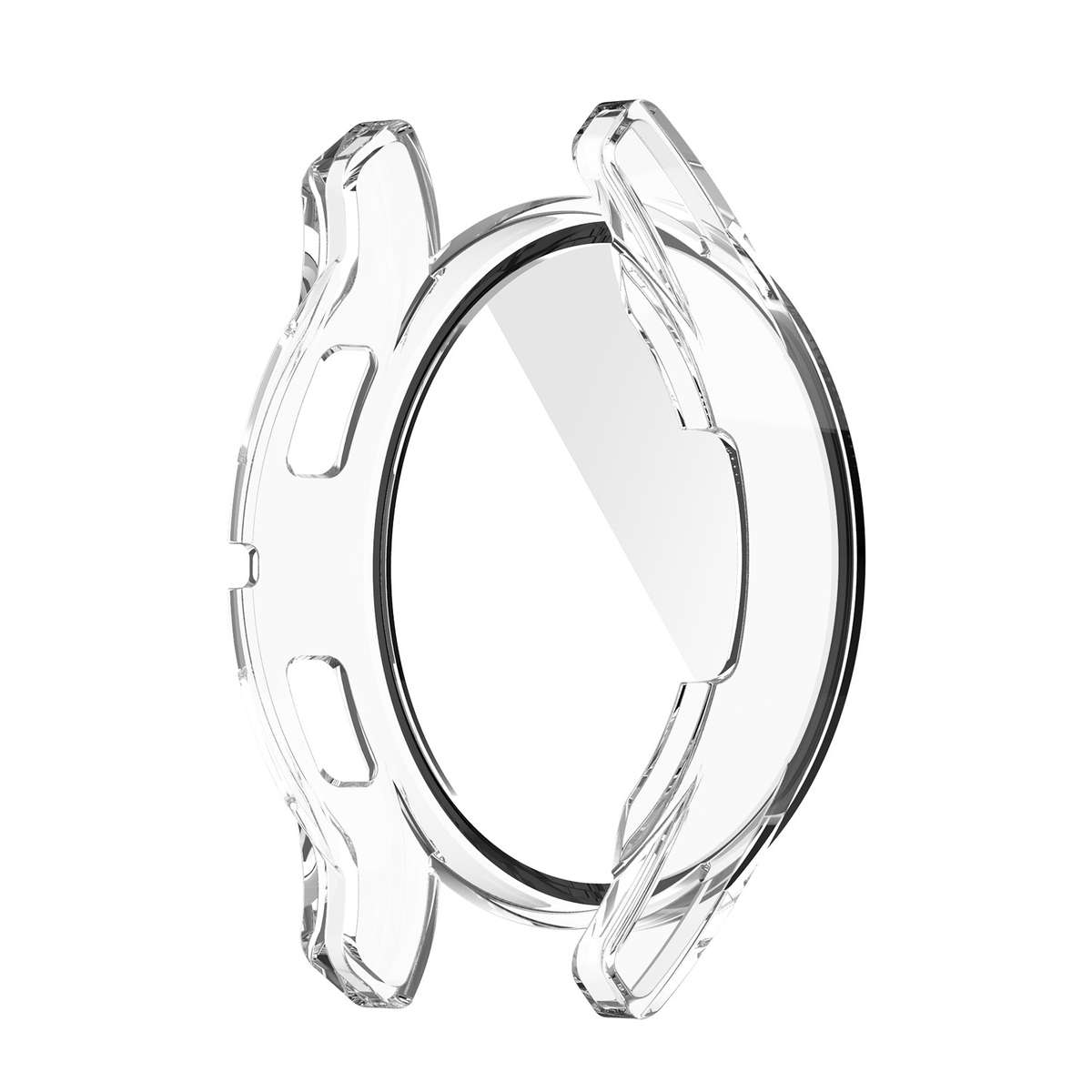For Samsung Galaxy Watch4 40mm PC Protective Case with Tempered Glass Film(Transparent White)