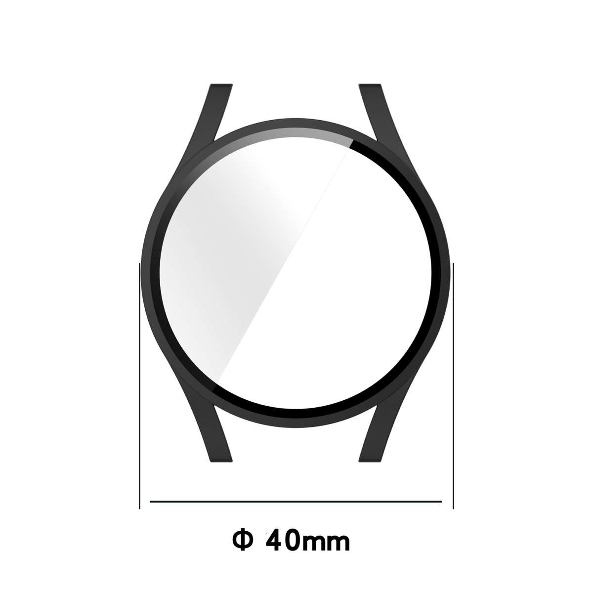 For Samsung Galaxy Watch4 40mm PC Protective Case with Tempered Glass Film(Transparent White)
