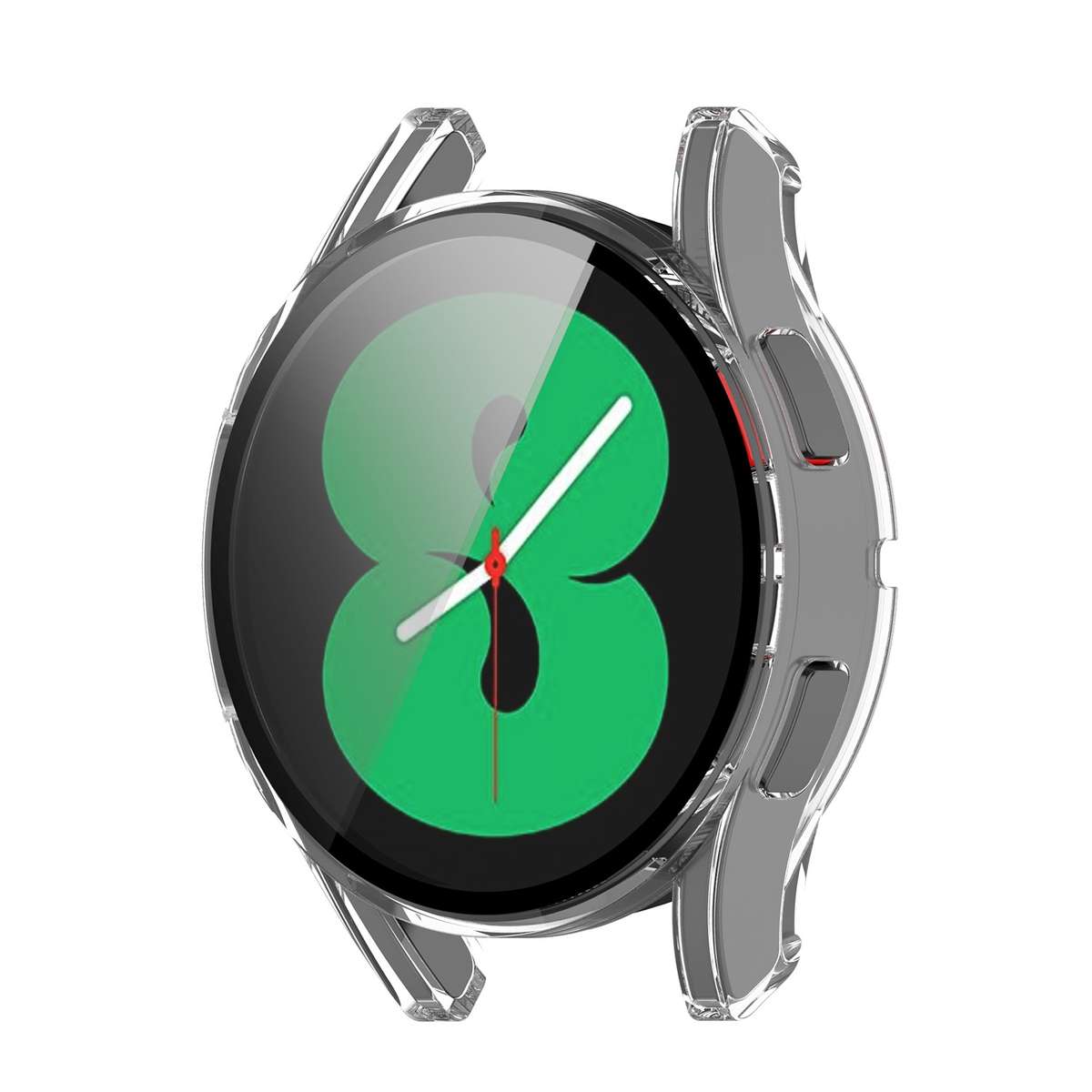For Samsung Galaxy Watch4 40mm PC Protective Case with Tempered Glass Film(Transparent White)