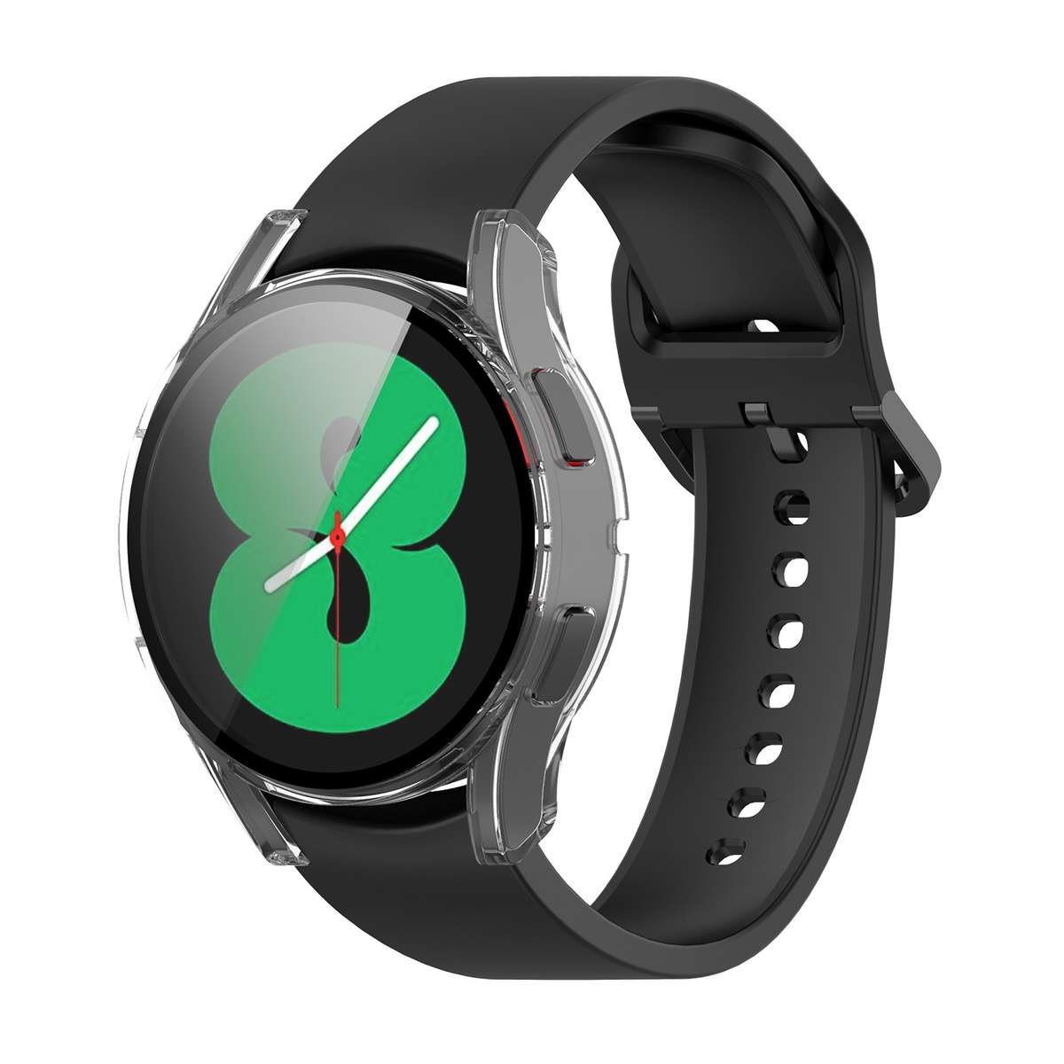 For Samsung Galaxy Watch4 40mm PC Protective Case with Tempered Glass Film(Transparent White)