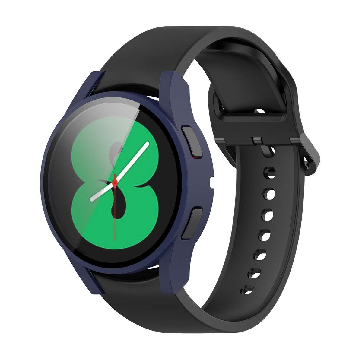 For Samsung Galaxy Watch4 40mm PC Protective Case with Tempered Glass Film(Midnight Blue)