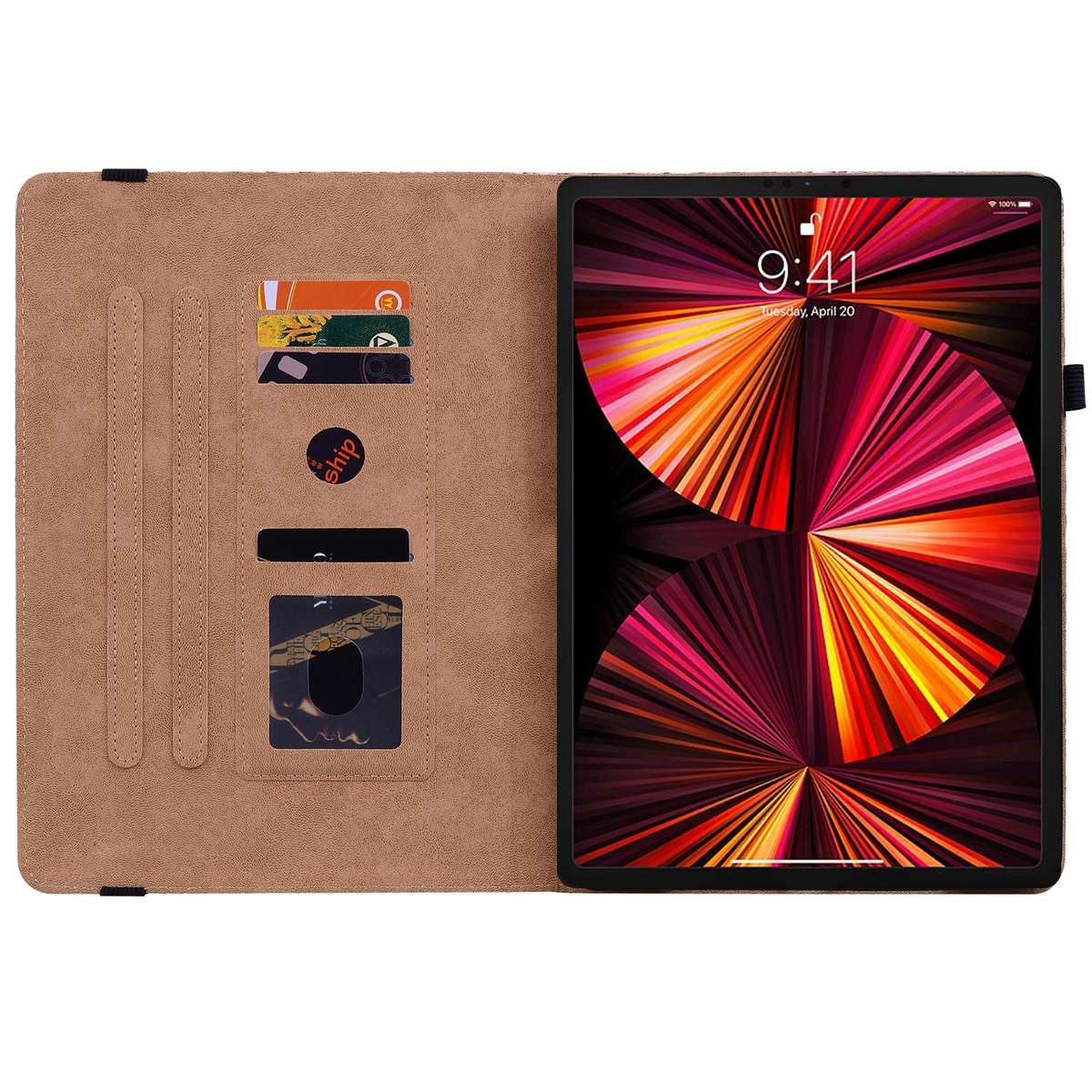 Color Weave Smart Leather Tablet Case For iPad Pro 11 2021 / 2020 / 2018 / Air 2020 10.9 (Black)