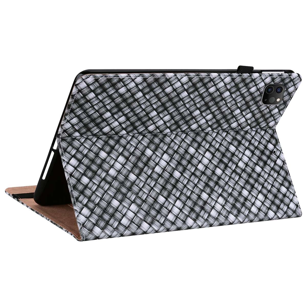 Color Weave Smart Leather Tablet Case For iPad Pro 11 2021 / 2020 / 2018 / Air 2020 10.9 (Black)