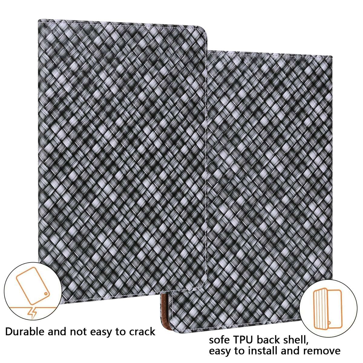 Color Weave Smart Leather Tablet Case For iPad Pro 11 2021 / 2020 / 2018 / Air 2020 10.9 (Black)