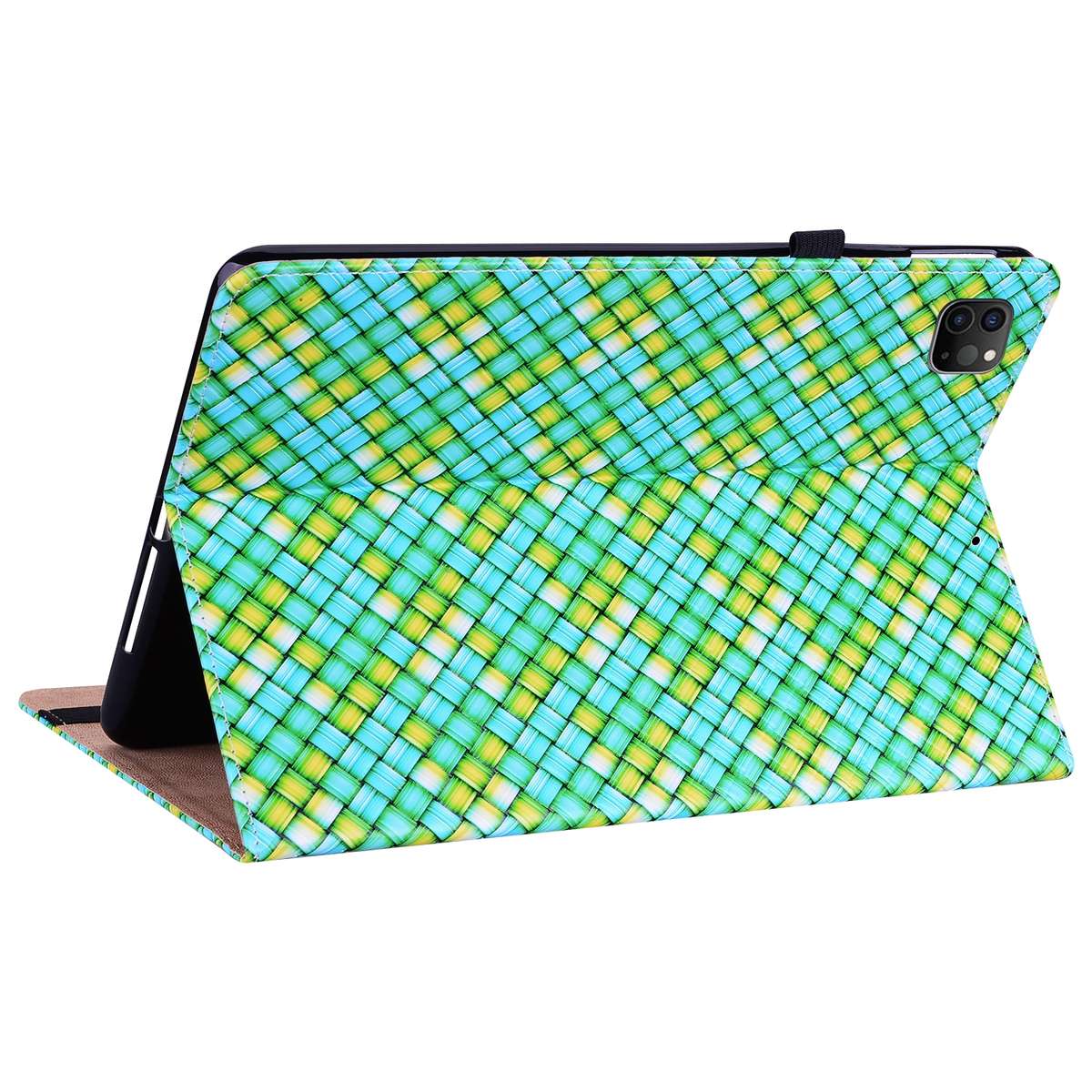 Color Weave Smart Leather Tablet Case For iPad Pro 11 2021 / 2020 / 2018 / Air 2020 10.9 (Green)
