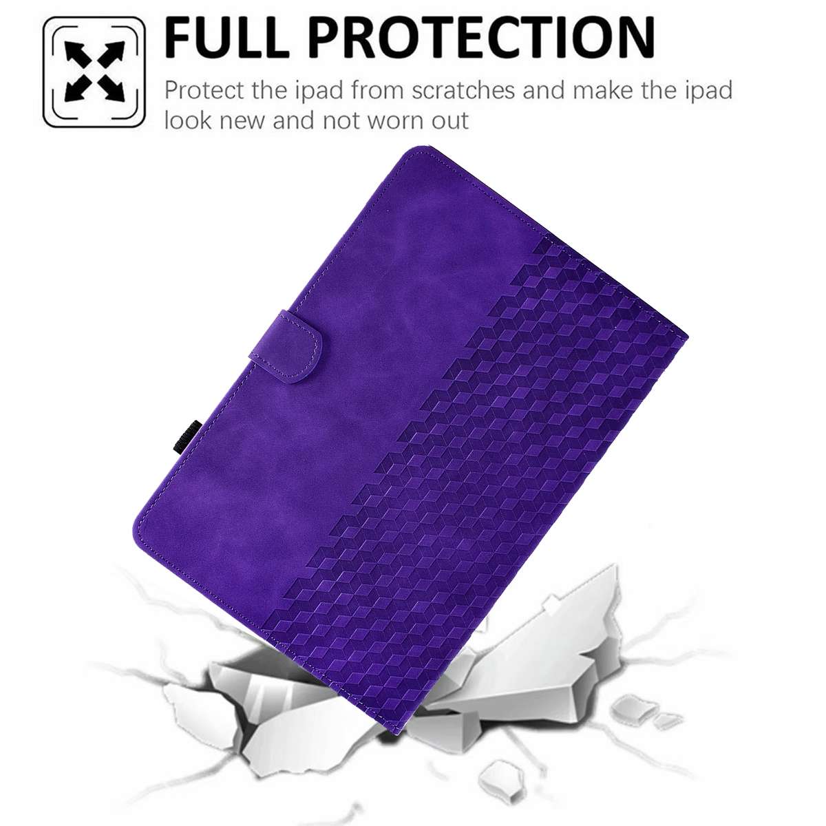For 10.0 inch Universal Tablet Rhombus Embossed Leather Case(Purple)