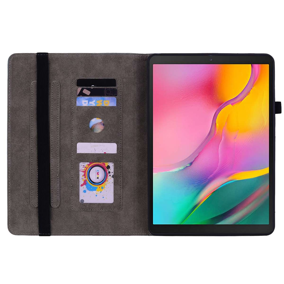 For Samsung Galaxy Tab A 10.1 2019 T510 Butterfly Rose Embossed Leather Tablet Case(Rose Red)