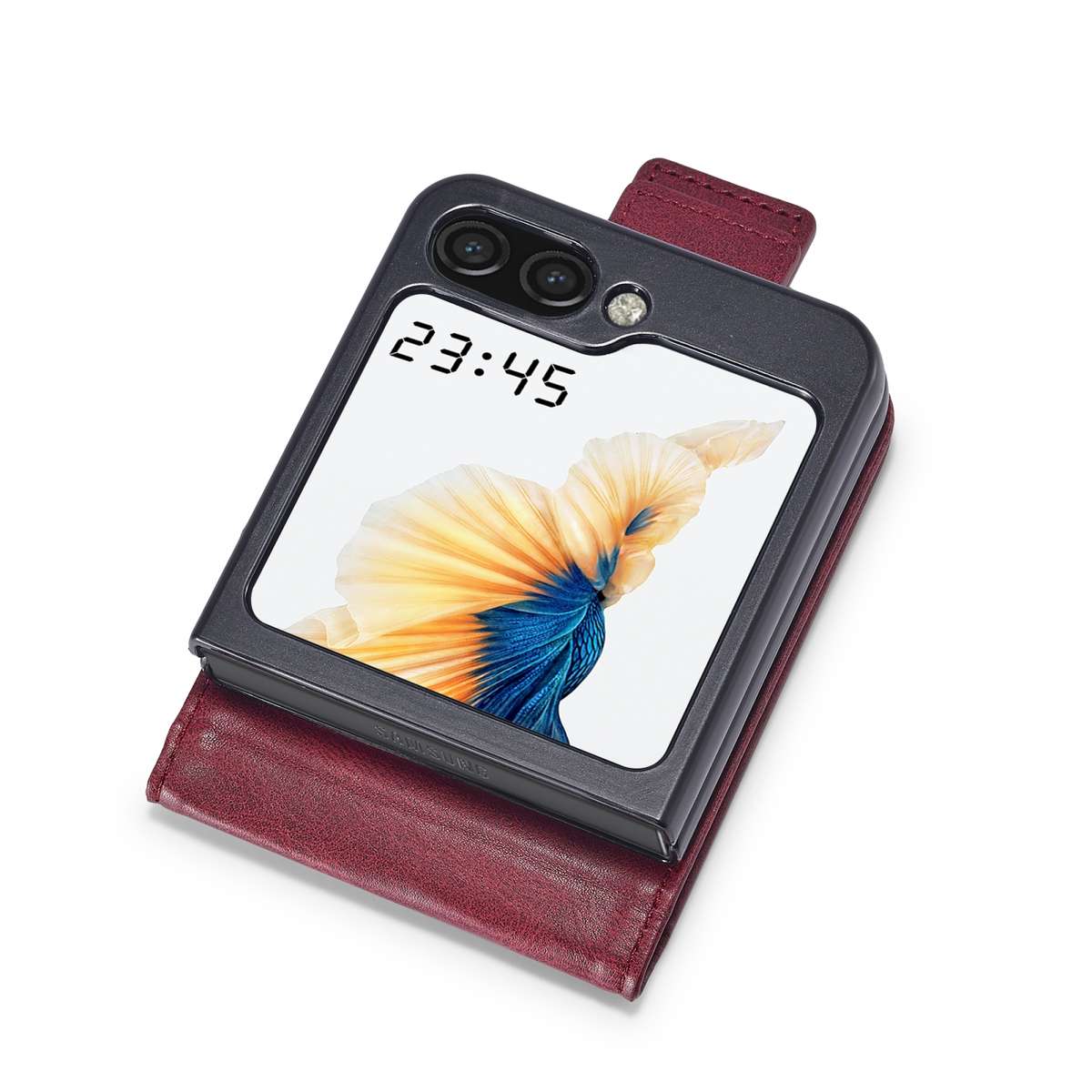 For Samsung Galaxy Z Flip5 LC.IMEEKE RFID Anti-theft Leather Phone Case(Red)