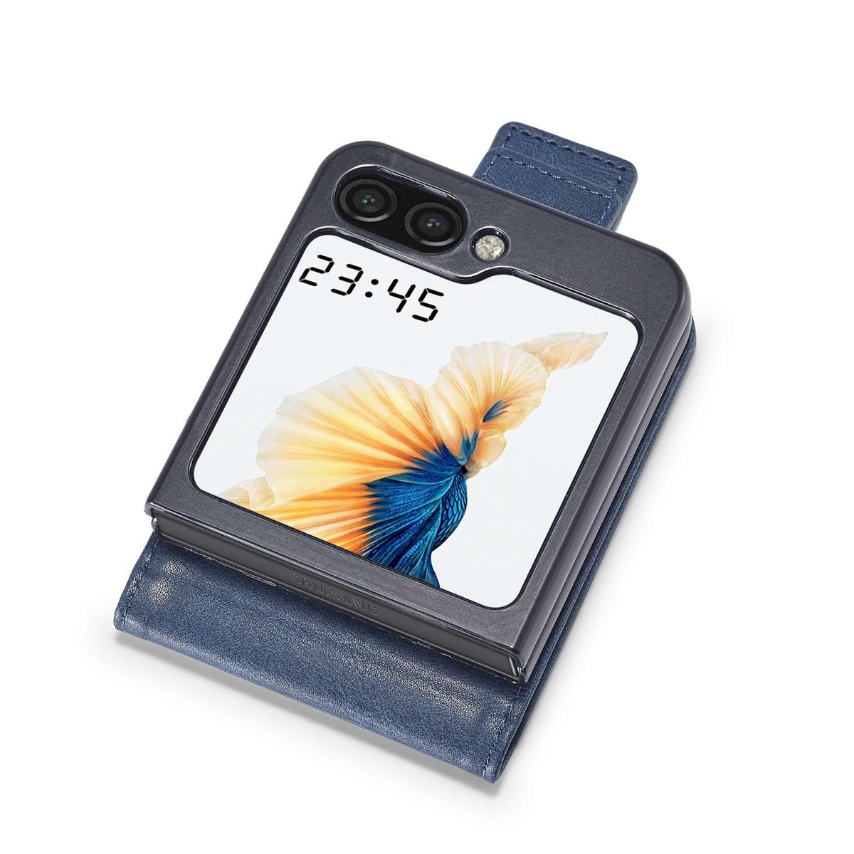 For Samsung Galaxy Z Flip5 LC.IMEEKE RFID Anti-theft Leather Phone Case(Blue)