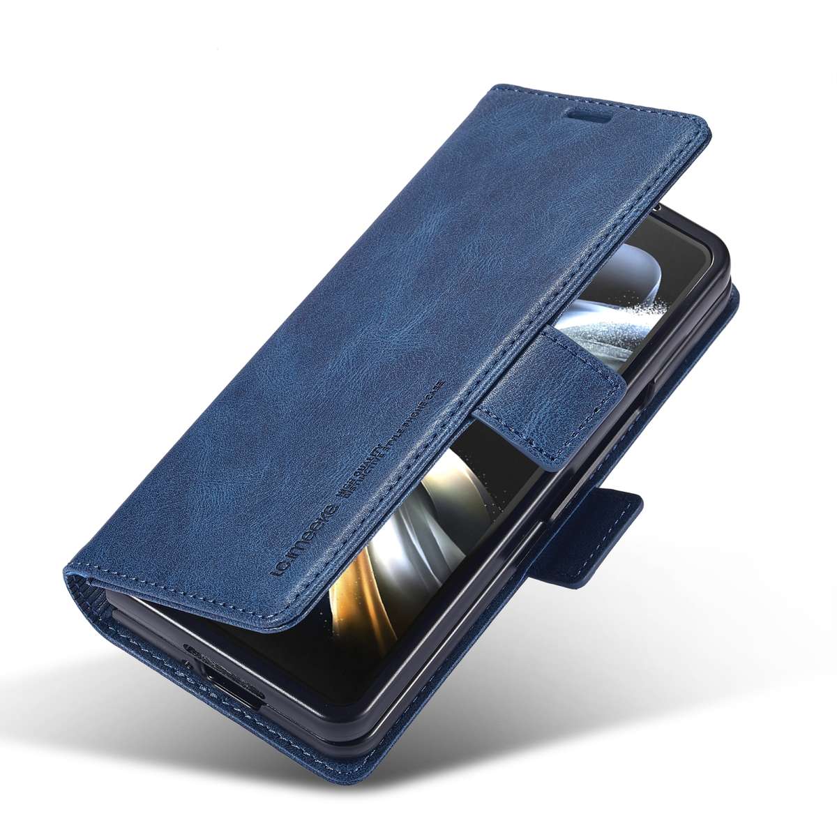 For Samsung Galaxy Z Fold5 LC.IMEEKE RFID Anti-theft Leather Phone Case(Blue)