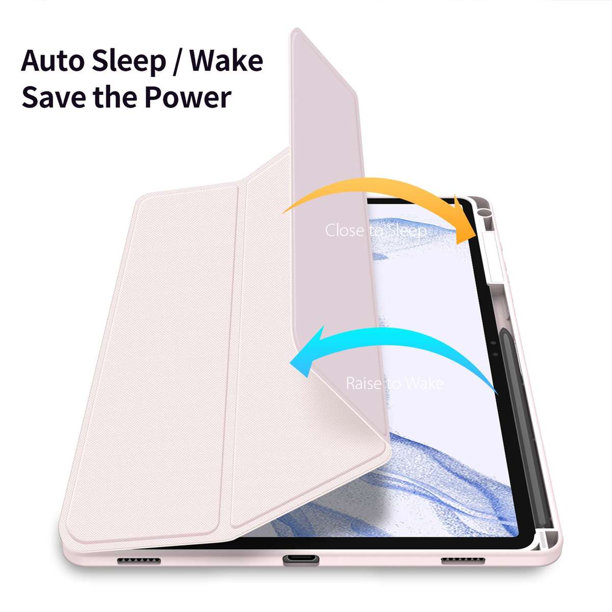For Samsung Galaxy Tab S9+ DUX DUCIS TOBY Series Antiskid Leather Tablet Case with Sleep / Wake-up